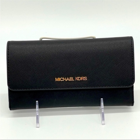Michael Kors Trifold Wallet Black Leather - Picture 3 of 8